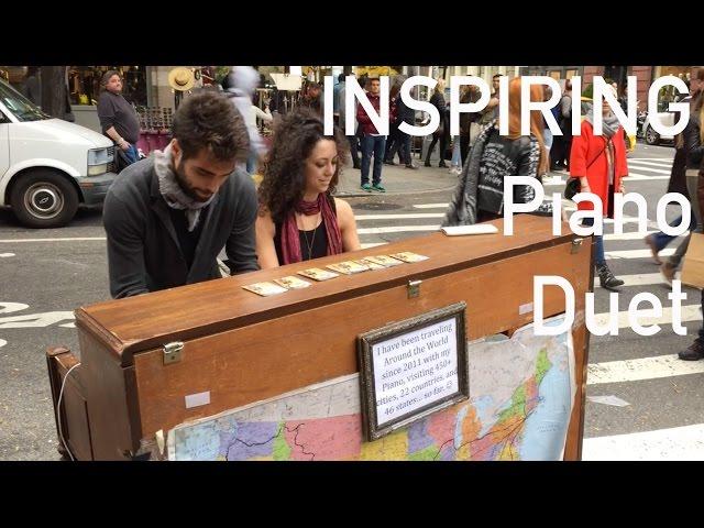 INSPIRING Musical couple play a street piano in NYC