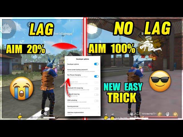 NO LAG NEW MOBILE SETTINGS || 100% AIM LOCK|| NEW EASY TRICK || Garena-freefire