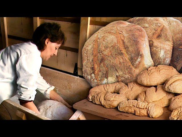 Loaves of bread. Traditional kneading and hour and a half cooking of these unique breads