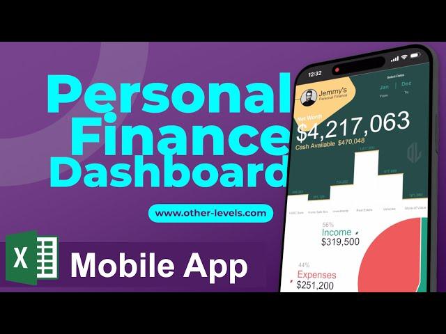 Mobile App Dashboard of Personal Finance using Microsoft Excel