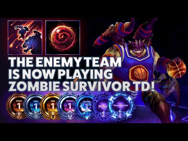 Azmodan Demonic Invasion - THE ENEMY TEAM IS NOW PLAYING ZOMBIE SURVIVOR TD! - Bronze 2 Grandmaster