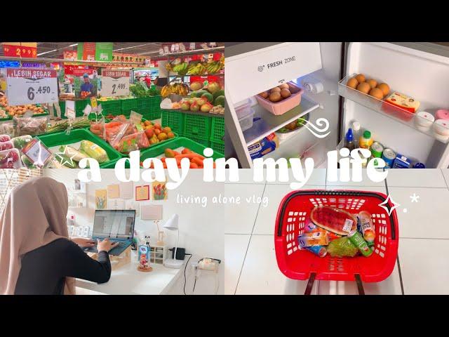 A Day In My Life Anak Kost : Productive Day and Grocery Shopping ୧⋆｡˚ || Devi Vlog