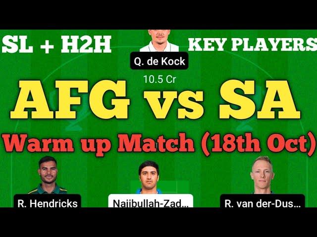 AFG vs SA Dream11 Team | AFG vs SA Dream11 Team Prediction |AFG vs SA Dream11 World T20 Warm up 2021