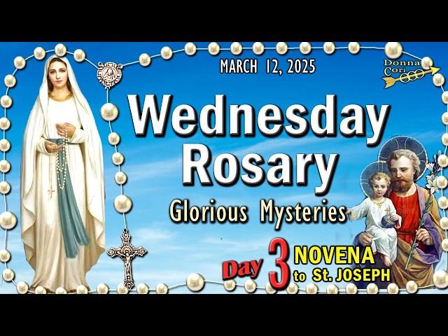 WEDNESDAY Rosary Today SORROWFUL Mysteries of the Rosary,St. JOSEPH NOVENA🪚DAY-3🪚 MARCH 12, 2025