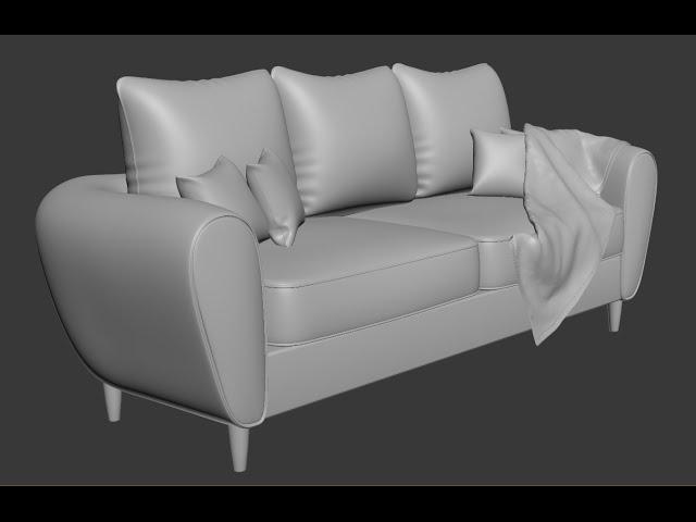 3dsmax Sofa and pillow modeling