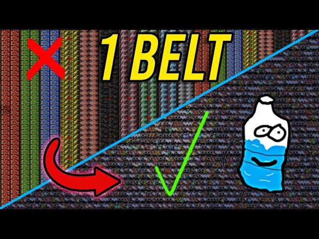 Factorio but everything is on ONE BELT