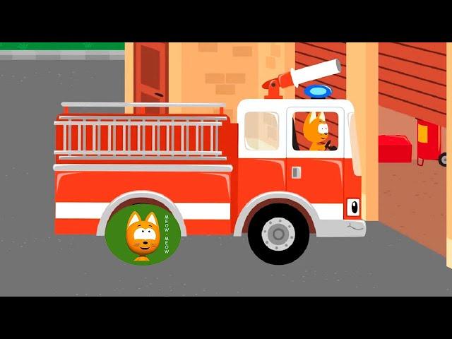 Fire Truck Song   -  Meow Meow Kitty  - Nursery Rhymes