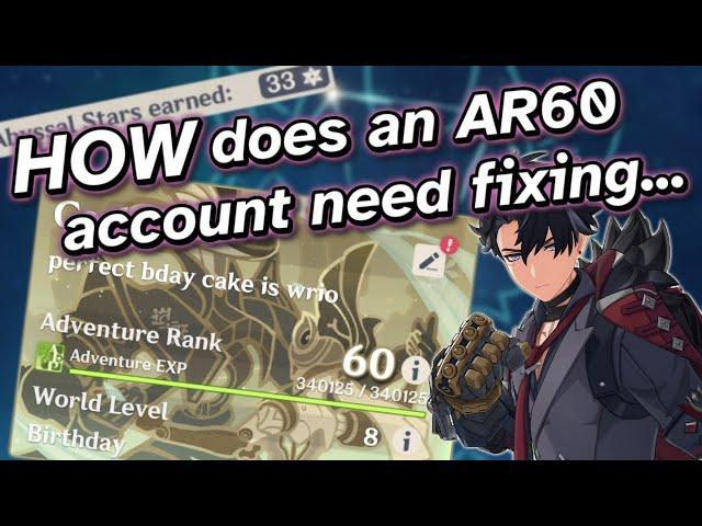 Can I fix this AR60 Genshin account???