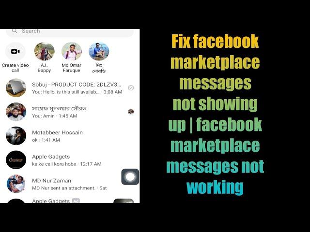 Fix facebook marketplace messages not showing up | facebook marketplace messages not working