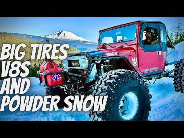 We go snow wheeling with the big tire boys! Part 2 #snow #offroad #fj40