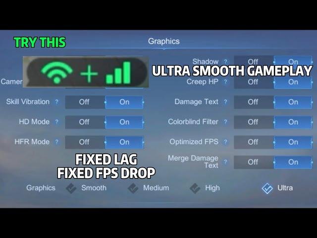 BEST SETTING IN MOBILE LEGENDS FOR ULTRA SMOOTH GAMEPLAY!! | FIXED LAG AND FIXED FPS DROP