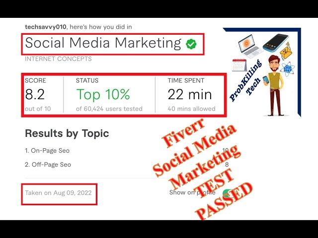 Fiverr Social Media Marketing  test 2022 online| social media marketing Fiverr test answers passed