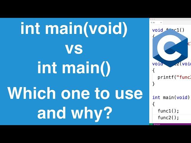 int main() vs int main(void) | C Programming Tutorial