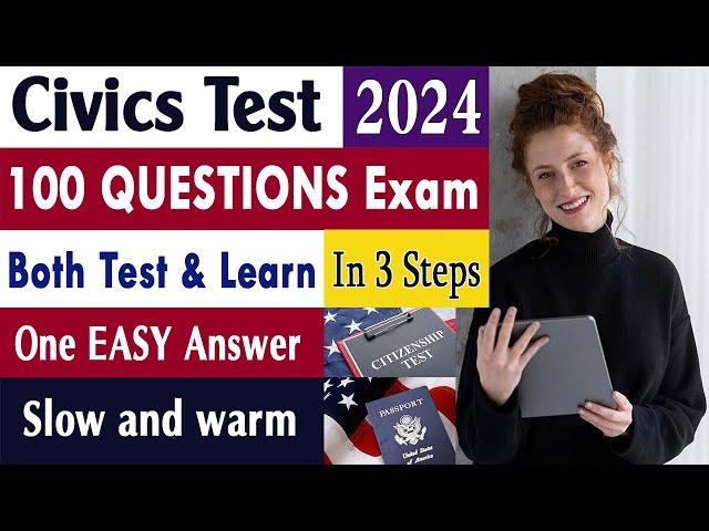 Official 100 Civics Questions and Answers 2024 for US Citizenship Interview 2024 | Test & Review