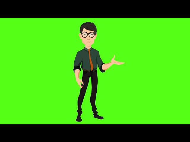 Cartoon Character Talking Green Screen