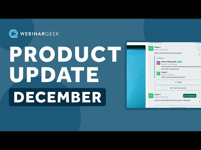 New webinar features | Product update December 2024  | WebinarGeek