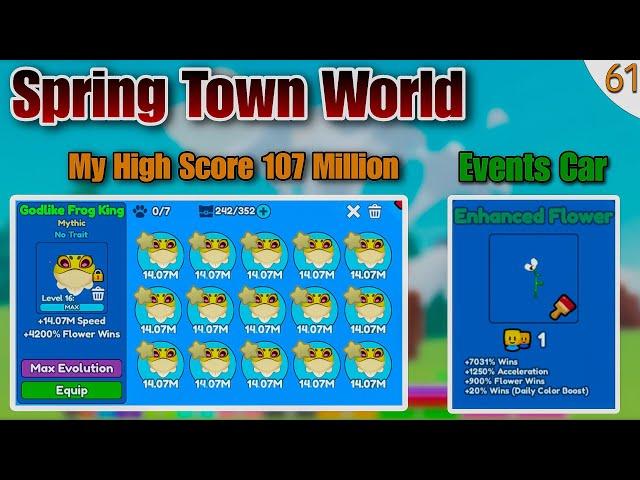 Event Spring Town World | HIGH SPEED : 107 M | Flower CAR - Frog King Max & Race Clicker #61