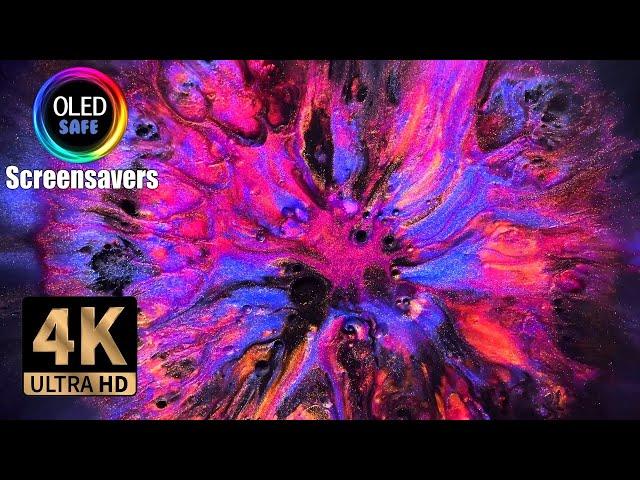 Colorful Liquid Glitter Explosion Screensaver - 10 Hours - 4K - OLED Safe - No Burn-in