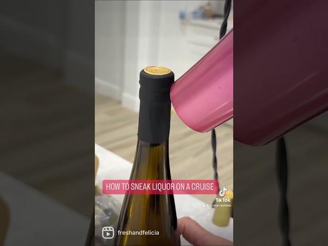 how to sneak liquor on a cruise ship using a wine bottle