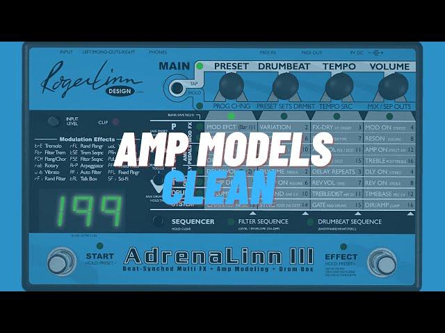 Adrenalinn III - Amp Models | Clean  (Complete Test) 