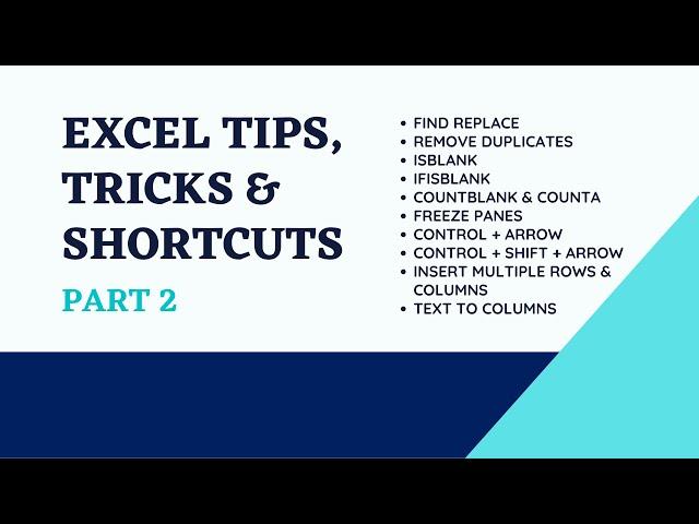 Excel Tips, Tricks and Shortcuts Part 2: The Ultimate Guide