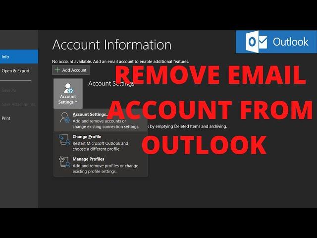 Remove Email Account from Outlook