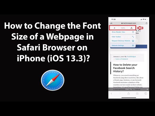 How to Change the Font Size of a Webpage in Safari Browser on iPhone (iOS 13.3)?