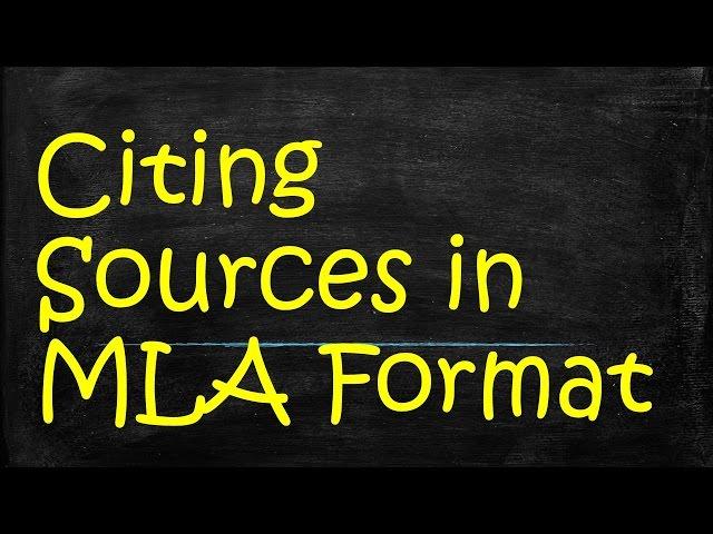 Citing Sources in MLA Format