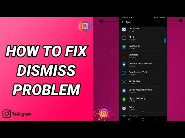 How To Fix Dismiss Problem On Instagram App