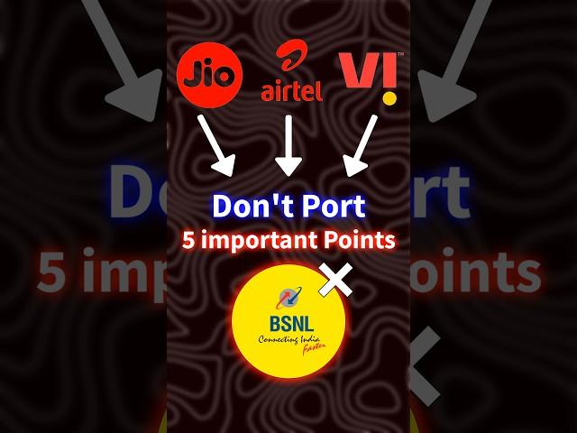 How to PORT to BSNL #shorts