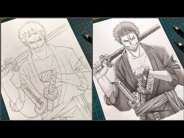 Cara Menggambar Anime | Roronoa Zoro [One Piece] - Step by Step