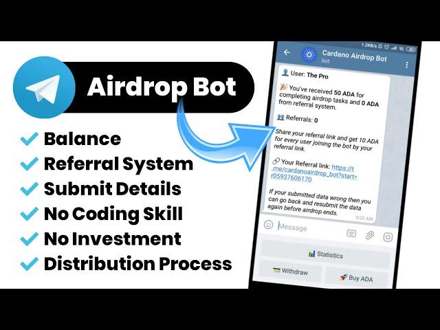 How to Create Airdrop Bot on Telegram? Full Process + Token Distribution Process Explaied | FREE