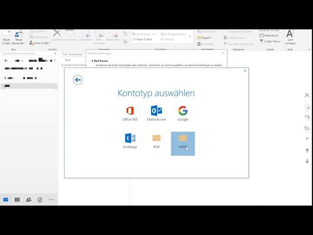 Email-Konten mit IMAP in Outlook einbinden