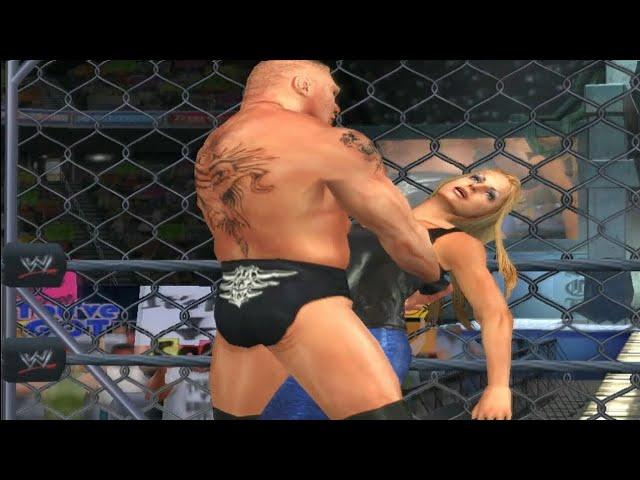 Brock Lesnar vs Trish Stratus | Smackdown Shut Your Mouth | Brock Lesnar Stinkface | Playstation 2