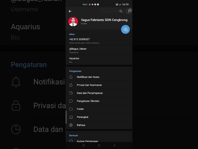 cara merubah nama akun di telegram