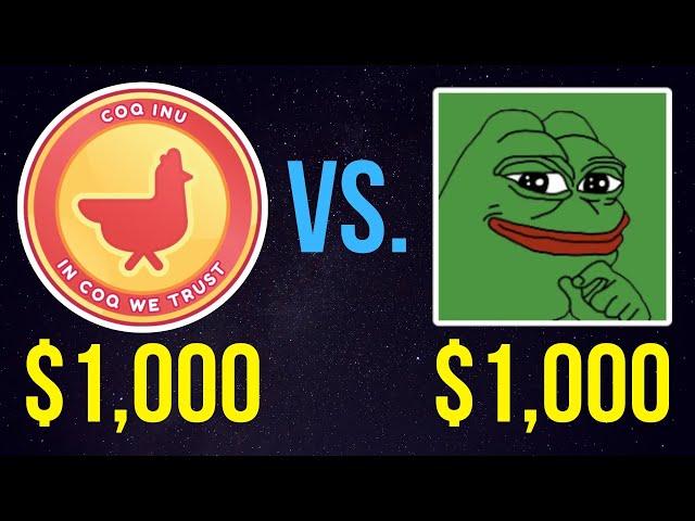 $1,000 Coq Inu vs. $1,000 PEPE – Who Wins? | COQ or PEPE?