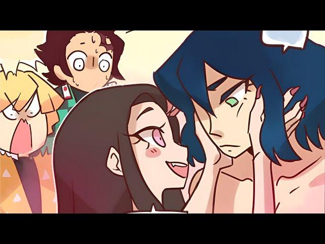 Nezuko Kisses Inosuke! ️ Demon Slayer Funny COMIC DUB Wholesome Comic Dubs #shorts