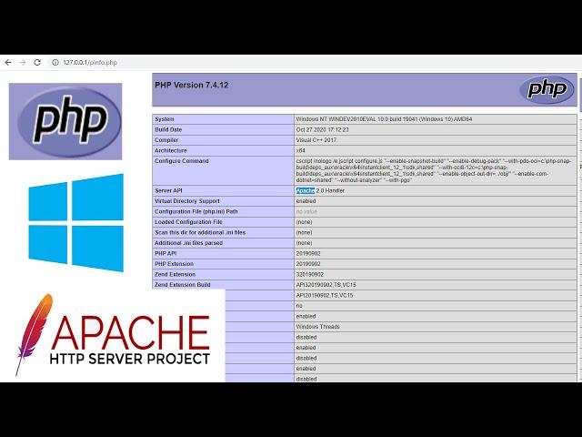 Install & Set Up PHP on Apache Windows 10