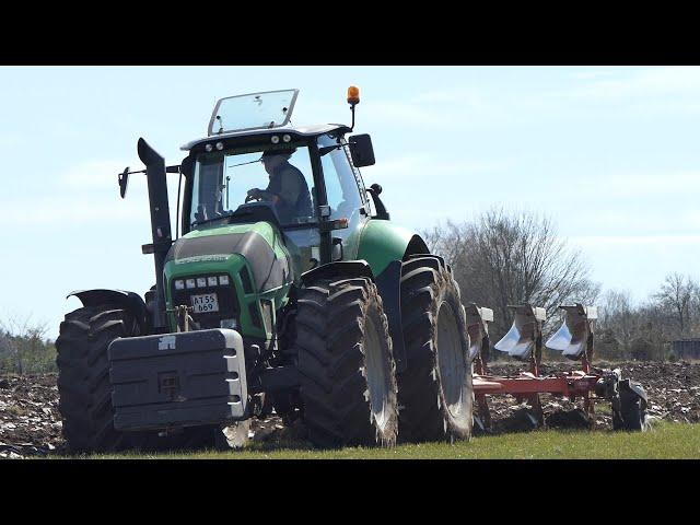 Deutz Fahr Agrotron X720 in the field Ploughing w/ 6-furrow Kuhn Vari-Master 153 | DK Agri