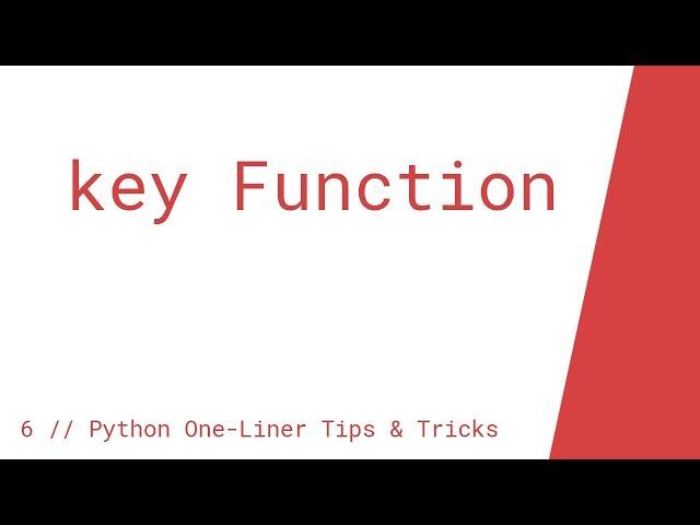 key Function // Python One-Liner Tips & Tricks