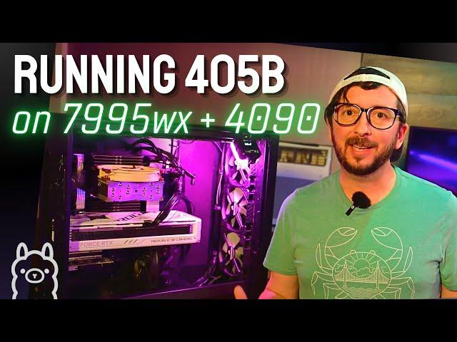 Llama 3.1 405b LOCAL AI Home Server on 7995WX Threadripper and 4090