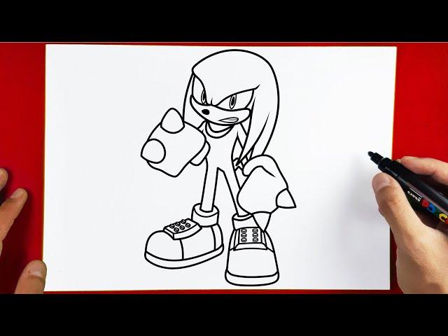 How to Draw Knuckles the Echidna - Sonic