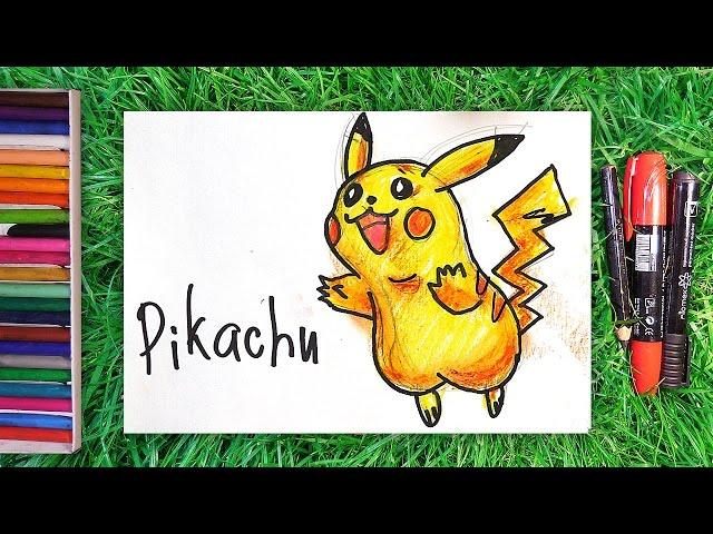 Как нарисовать Покемона Пикачу / How to draw Pokemon Pikachu / Урок рисования