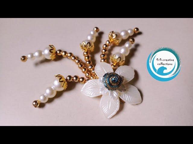 Pearls hair accessory / quick easy / Diy hair brooch GG creative collections