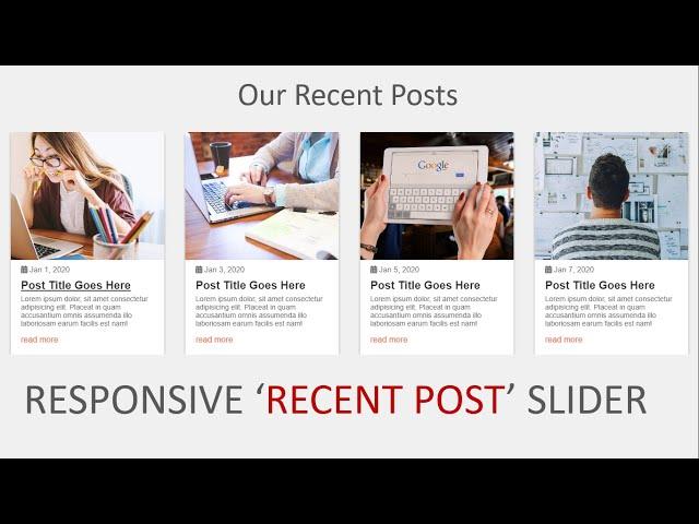 Responsive ' Recent Post ' Slider | Owl-Carousel Slider Tutorial