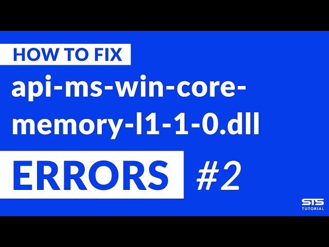 api-ms-win-core-memory-l1-1-0.dll Missing Error Fix | #2 | 2020