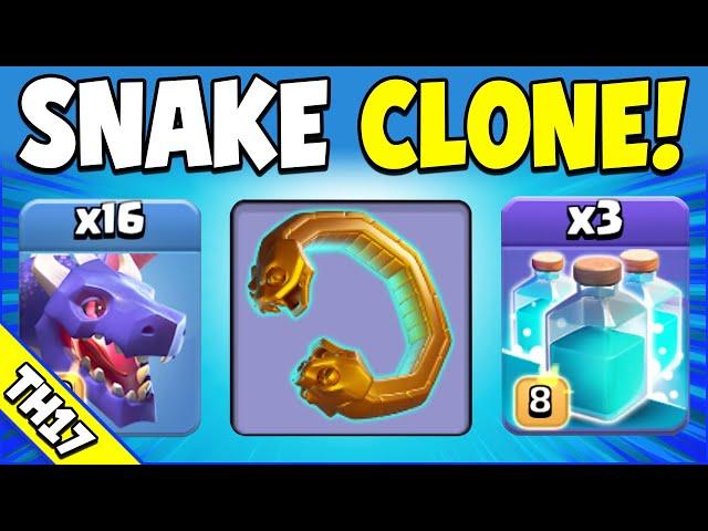 Snake Bracelet + Clone Spells = WOW!!! TH17 Attack Strategy (Clash of Clans)