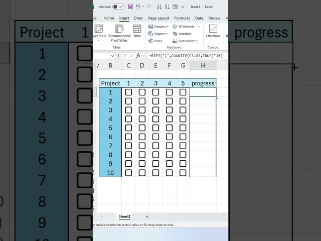 Looking To Make A Progress Tracker Easily #excelshorts #exceltip #exceltutorial