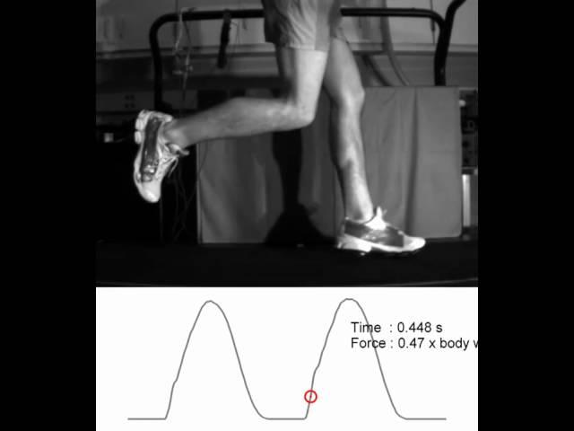 Shod Forefoot Strike Running with Force - Slow Motion