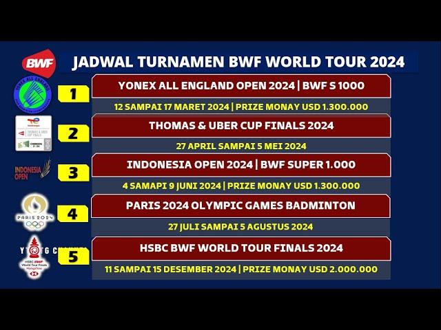 Jadwal Lengkap Turnamen Badminton 2024: BWF World Tour, Thomas Uber Cup, Jadwal Olimpiade Badminton